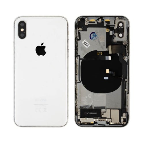 Genuine iPhone X - Rear Housing Assembly With Parts - Silver - Reclaimed - Grade A Genuine iPhone X - Rear Housing Assembly With Parts - Silver - Reclaimed - Grade A