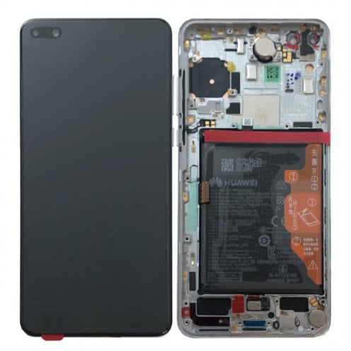 Genuine Huawei P40 - LCD Screen Assembly - White/Silver - 02353MFW
