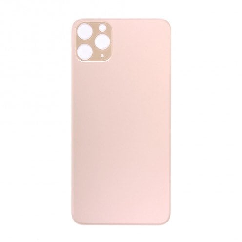For iPhone 11 Pro - Rear Glass Back Cover - Big Hole - Gold - No Logo - Aftermarket