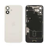 For iPhone 16 Plus - Back Glass With Wireless NFC Charging MagSafe Magnet & Flashlight Flex - White - Reclaimed