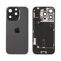 For iPhone 16 Pro - Back Glass With Wireless NFC Charging MagSafe Magnet & Flashlight Flex - Black Titanium - Reclaimed