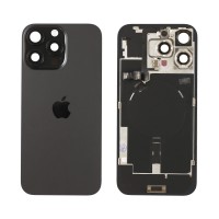 For iPhone 16 Pro Max - Back Glass With Wireless NFC Charging MagSafe Magnet & Flashlight Flex - Black Titanium - Reclaimed