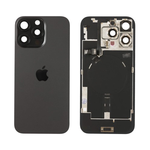 For iPhone 16 Pro Max - Back Glass With Wireless NFC Charging MagSafe Magnet & Flashlight Flex - Black Titanium - Reclaimed For iPhone 16 Pro Max - Back Glass With Wireless NFC Charging MagSafe Magnet & Flashlight Flex - Black Titanium - Reclaimed