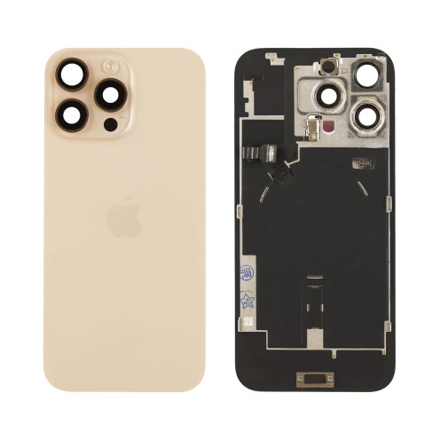 For iPhone 16 Pro Max - Back Glass With Wireless NFC Charging MagSafe Magnet & Flashlight Flex - Desert Titanium - Reclaimed