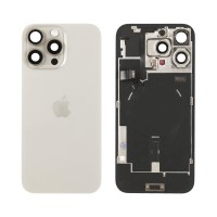 For iPhone 16 Pro Max - Back Glass With Wireless NFC Charging MagSafe Magnet & Flashlight Flex - Natural Titanium - Reclaimed