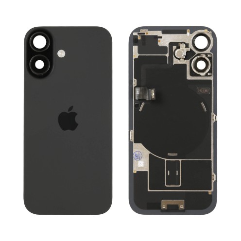 For iPhone 17 - Back Glass With Wireless NFC Charging MagSafe Magnet & Flashlight Flex - Black - Reclaimed