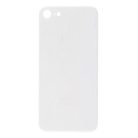 For iPhone 8 - Rear Glass Back Cover - Big Hole - Silver