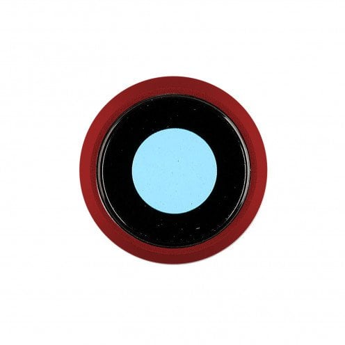 For iPhone 8 - SE (2020) - SE (2022) - Rear Camera Holder with Lens - Red