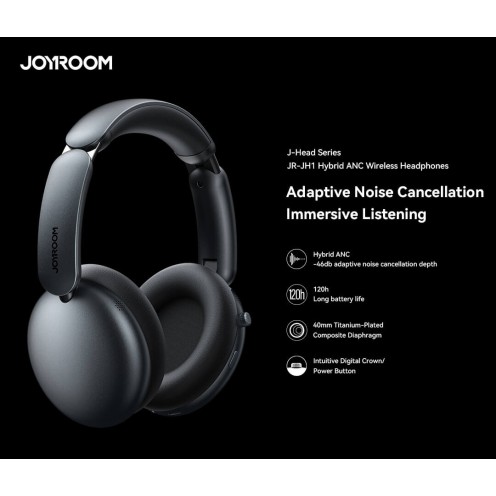 Joyroom - J-Head Series - JR-JH1- Hybrid ANC Wireless Headphones - Black Joyroom - J-Head Series - JR-JH1- Hybrid ANC Wireless Headphones - Black