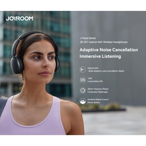 Joyroom - J-Head Series - JR-JH1- Hybrid ANC Wireless Headphones - Black Joyroom - J-Head Series - JR-JH1- Hybrid ANC Wireless Headphones - Black