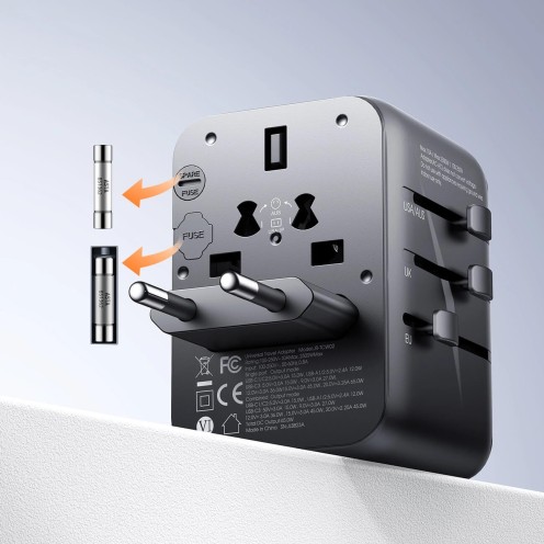 Joyroom - JR-TCW01 - Travel Adapter Universal 17W UK/EU/US/JP/AU/CN - Black