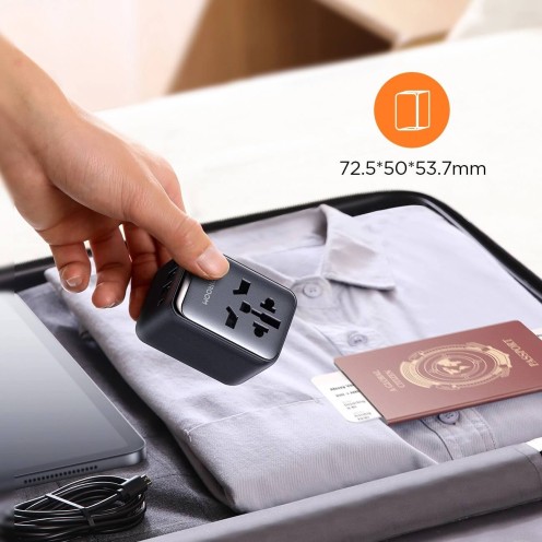 Joyroom - JR-TCW01 - Travel Adapter Universal 17W UK/EU/US/JP/AU/CN - Black