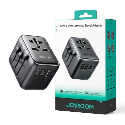 Joyroom - JR-TCW01 - Travel Adapter Universal 17W UK/EU/US/JP/AU/CN - Black