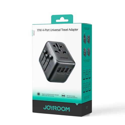 Joyroom - JR-TCW01 - Travel Adapter Universal 17W UK/EU/US/JP/AU/CN - Black