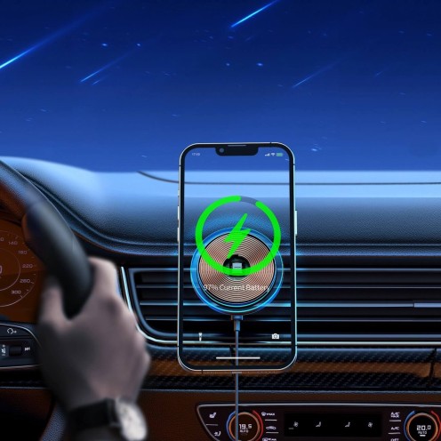 Joyroom - JR-ZS291 - Magnetic Car Air Vent Holder Qi Wireless Inductive Charger 15W - Magsafe Compatible For iPhone