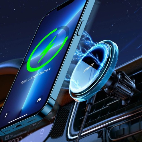 Joyroom - JR-ZS291 - Magnetic Car Air Vent Holder Qi Wireless Inductive Charger 15W - Magsafe Compatible For iPhone