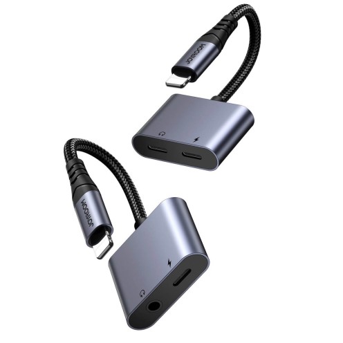 Joyroom - SY-L01 - Headphone Lightning to Lightning & Jack 3.5mm DAC 2in1 Adapter - Black