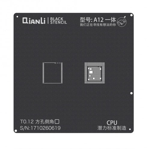 QianLi iBlack BGA Stencil Template - A12 CPU - iPhone XR - XS - XS Max