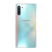 Genuine Samsung Galaxy Note 10 - SM-N970 - Back Cover Glass With Camera Lens - Aura Glow / Silver - GH82-20528C - Reclaimed Genuine Samsung Galaxy Note 10 - SM-N970 - Back Cover Glass With Camera Lens - Aura Glow / Silver - GH82-20528C - Reclaimed