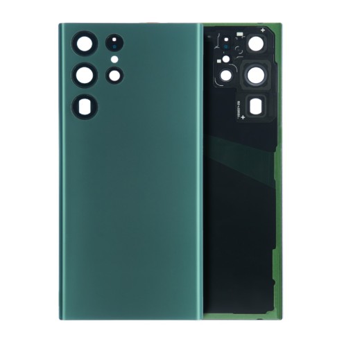For Samsung Galaxy S22 Ultra - SM-S908 - Back Cover Glass With Camera Lens - No Logo - Green
