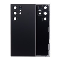 For Samsung Galaxy S22 Ultra - SM-S908 - Back Cover Glass With Camera Lens - No Logo - Phantom Black