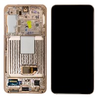 Genuine Samsung Galaxy S22 - SM-S901 - Screen Assembly With Frame - Pink Gold - GH82-27521D