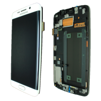 Genuine Samsung Galaxy S6 Edge - SM-G925F - LCD Screen & Frame - Samsung Service Pack - White - GH97-17162B