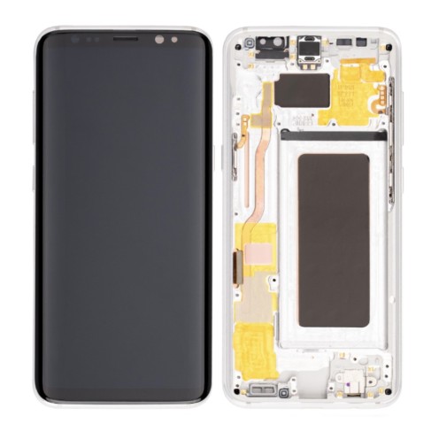 For Samsung Galaxy S8 - SM-G950 - OLED Screen Assembly With Frame- Artic Silver - Refurbished