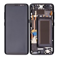 For Samsung Galaxy S8 - SM-G950 - OLED Screen Assembly With Frame - Midnight Black - Refurbished