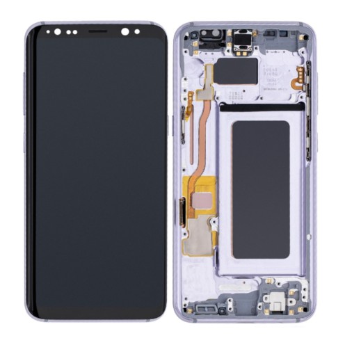 For Samsung Galaxy S8 - SM-G950 - OLED Screen Assembly With Frame - Orchid Grey - Refurbished