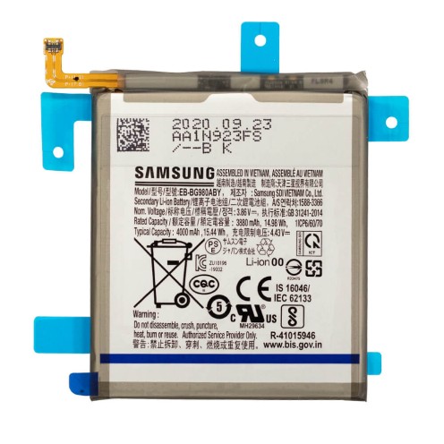 Genuine Samsung Galaxy S20 - SM-G980 - Galaxy S20 5G - SM-G981 - Battery - 4000mAh - EB-BG980ABY - GH82-22122A