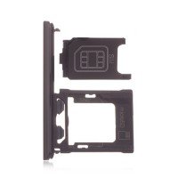 For Sony Xperia XZ1 - SIM & SD Card Tray - Dual Version - Black - 1309-6695