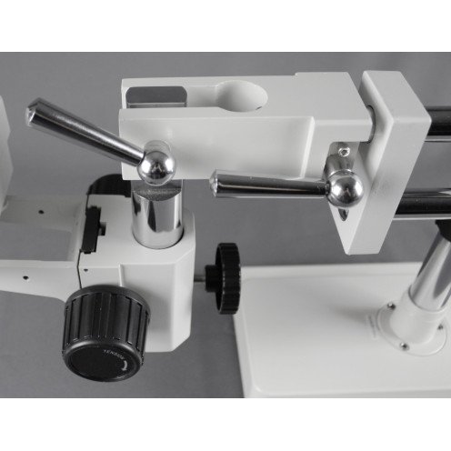 Parco Scientific PA-5FLZ Trinocular Simul Focal Stereo Microscope | Double Arm Boom Stand