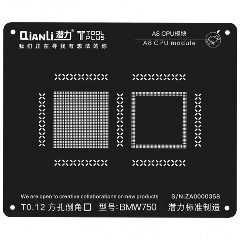 QianLi BGA Stencil Template - A8 CPU Module - iPhone 6 - BMW750