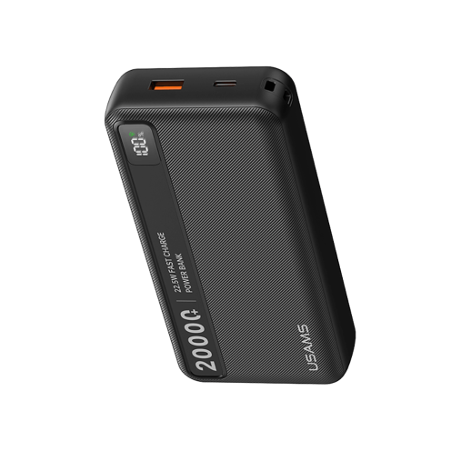 USAMS - CD Series - 22.5W Fast Charging Power Bank - 20000mAh - CD265 - Black USAMS - CD Series - 22.5W Fast Charging Power Bank - 20000mAh - CD265 - Black