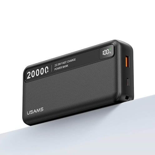 USAMS - CD Series - 22.5W Fast Charging Power Bank - 20000mAh - CD265 - Black USAMS - CD Series - 22.5W Fast Charging Power Bank - 20000mAh - CD265 - Black