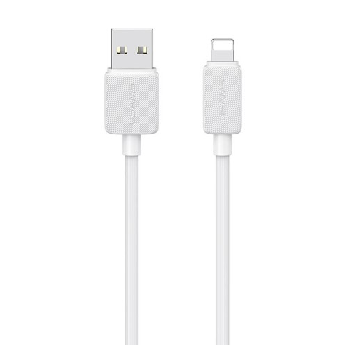 USAMS - KY Series - Lightning to USB - 2.4A Striped Charging & Data Cable 2m - US-SJ694 - White