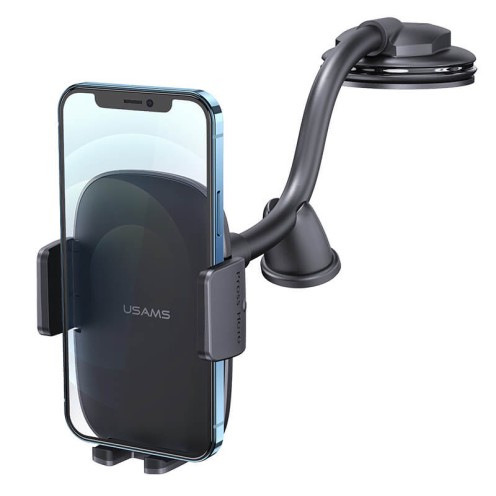 USAMS - Car Centre Console Retractable Phone Holder (Adjustable Gooseneck) - US-ZJ065 - Black