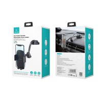 USAMS - Car Centre Console Retractable Phone Holder (Adjustable Gooseneck) - US-ZJ065 - Black