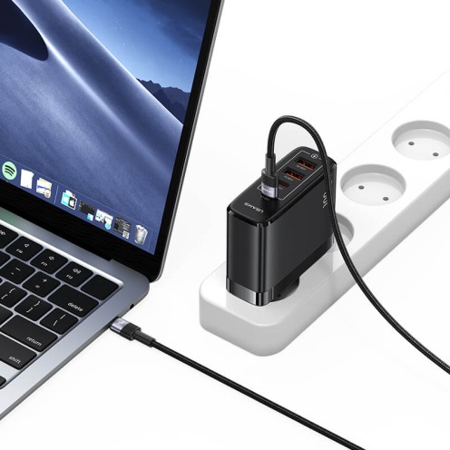 USAMS - SY Series - Type-C to Type-C - 240W Aluminium Alloy Charging & Data Cable 1.2m - SJ727 - Grey