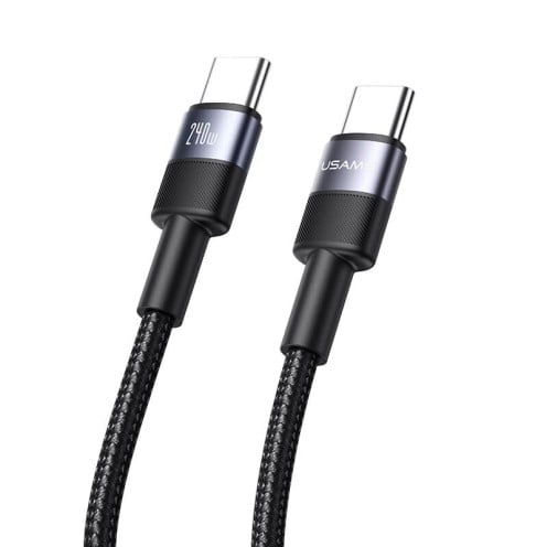 USAMS - SY Series - Type-C to Type-C - 240W Aluminium Alloy Charging & Data Cable 1.2m - SJ727 - Grey