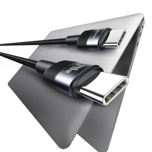 USAMS - SY Series - Type-C to Type-C - 240W Aluminium Alloy Charging & Data Cable 1.2m - SJ727 - Grey