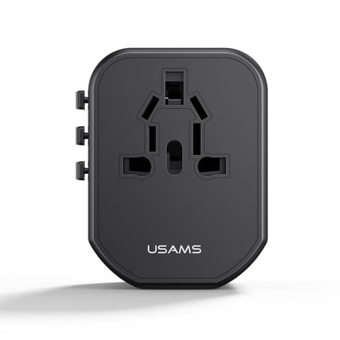 USAMS - T59 Series - 20W Dual USB & Type-C Universal Travel Charger (UK / EU / US / AU) - US-CC179 - Black USAMS - T59 Series - 20W Dual USB & Type-C Universal Travel Charger (UK / EU / US / AU) - US-CC179 - Black