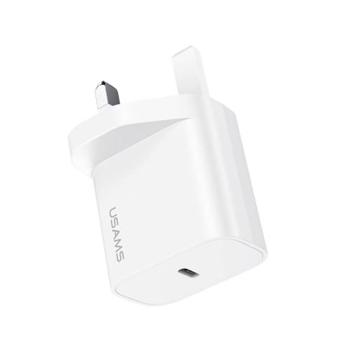 USAMS - T65 Series - 20W USB-C Fast Charger (PD / PPS) - CC227 - UK Plug - White