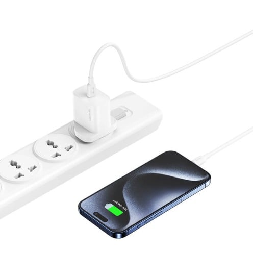 USAMS - T65 Series - 20W USB-C Fast Charger (PD / PPS) - CC227 - UK Plug - White