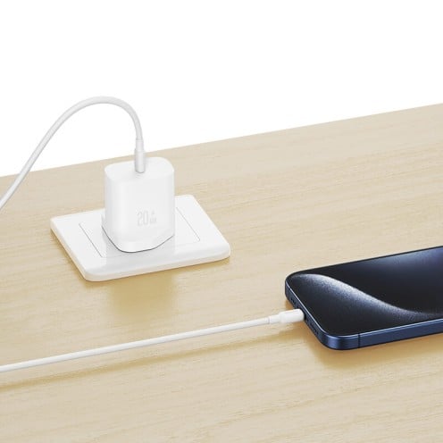 USAMS - T65 Series - 20W USB-C Fast Charger (PD / PPS) - CC227 - UK Plug - White