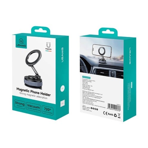 USAMS - Vacuum Suction Magnetic Phone Holder - ZJ084 - Grey USAMS - Vacuum Suction Magnetic Phone Holder - ZJ084 - Grey