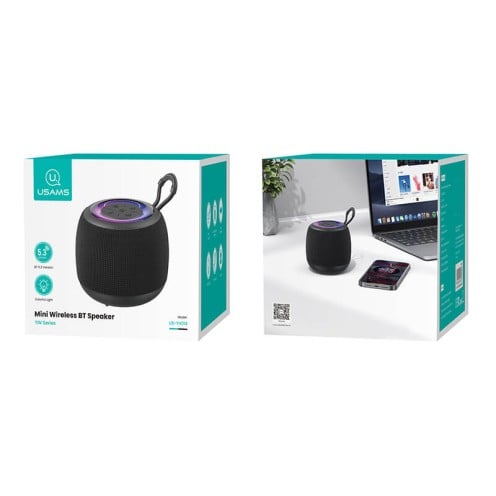 USAMS - YIN Series - Mini Wireless Bluetooth Speaker - BT5.3 - 1200mAh - US-YX014 - Black
