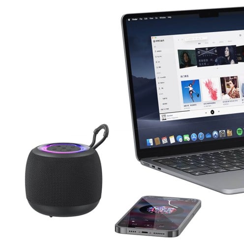 USAMS - YIN Series - Mini Wireless Bluetooth Speaker - BT5.3 - 1200mAh - US-YX014 - Black