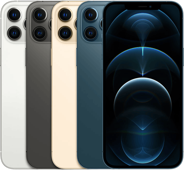 iPhone 12 Pro Max in Silver, Graphite, Gold and Pacific Blue